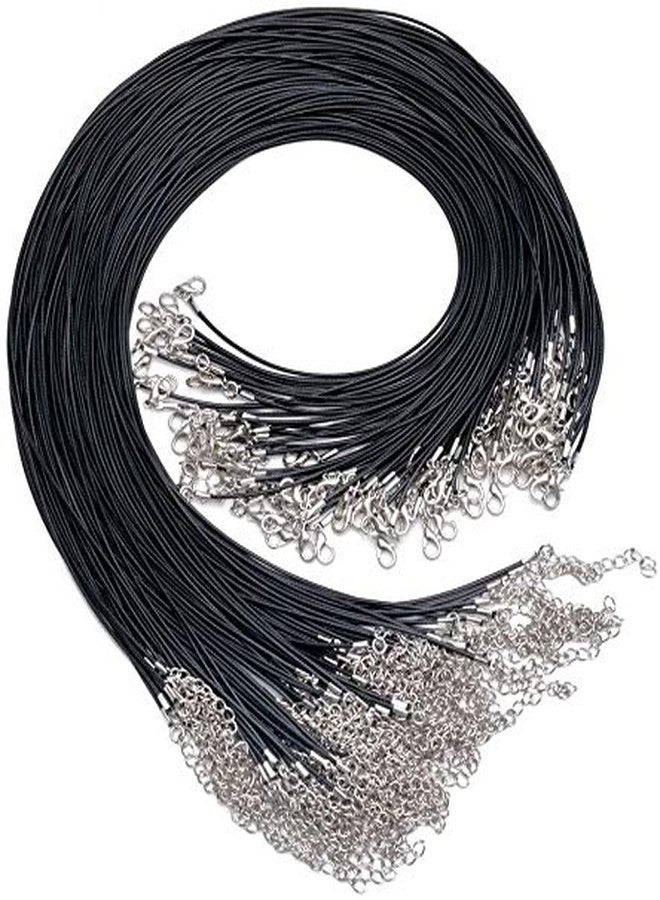 Zotoone Necklace Black Waxed Cord with Lobster Clasp for DIY Pendant Necklace Making Cord Jewelry Cord,Black 100pcs - Image 1