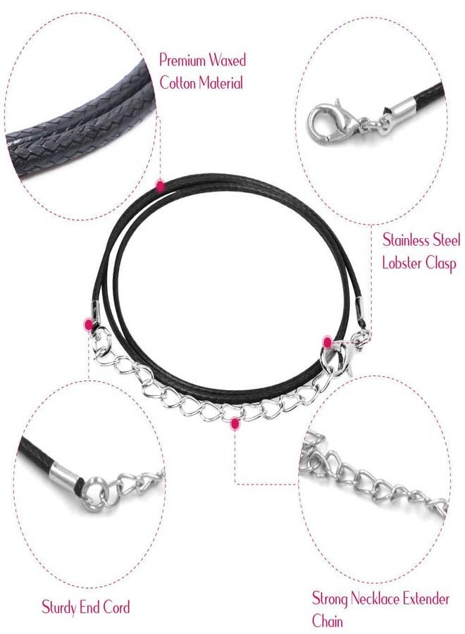 Zotoone Necklace Black Waxed Cord with Lobster Clasp for DIY Pendant Necklace Making Cord Jewelry Cord,Black 100pcs - Image 5