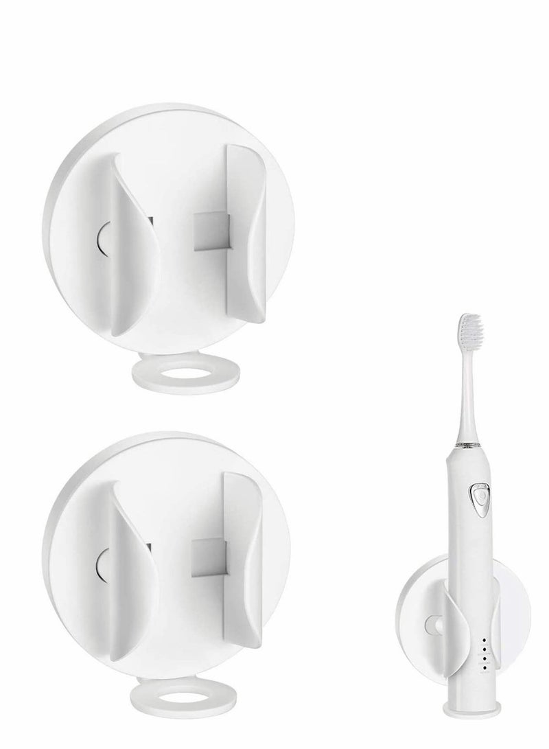 نيبمينينت Toothbrush Holders, Electric Holder Bathroom Organizer, Adhesive Wall Mounted Holder, Automatically Adapts to Color (White), 2pcs - Image 1