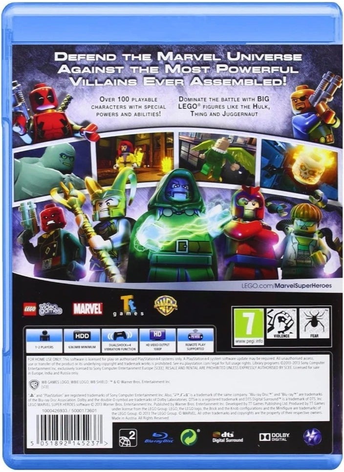 LEGO Marvel Super Heroes, PlayStation 4 Game, Action Adventure