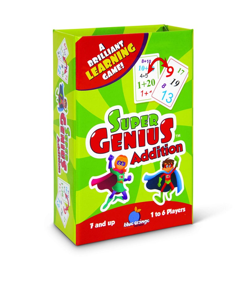 Blue Orange Super Genius Addition - Tabletop Card Game, Fun Flash Card Concentration Matching Game for Kids, Ages 7+, 1-6 Players, Teacher Approved, Learn to Add up Numbers Games - Image 5