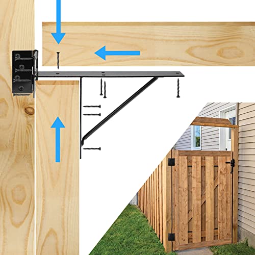 TFMUZERT Heavy Duty Fence Gate Kit Gate Hardware No Sag Kit 2x4s Adjustable for Wooden Fence Gate Windows Shed Doors - Image 2