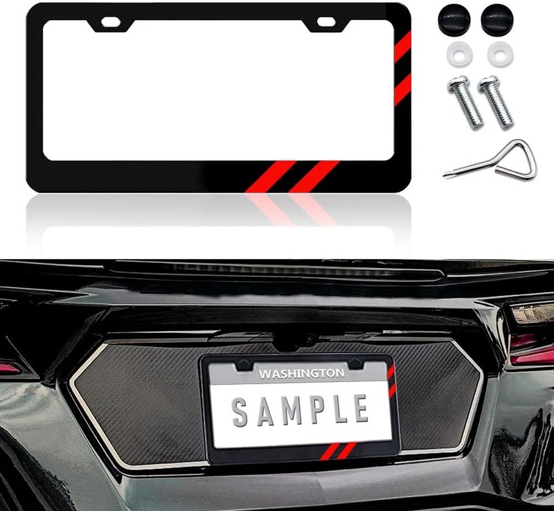 GZSH Matte License Plate Frames Aluminum Alloy License Plate Cover Holder fits for All Dodge Universal License Plate Covers Accessories for Front and Rear Car Tags All preference matching build - Image 1
