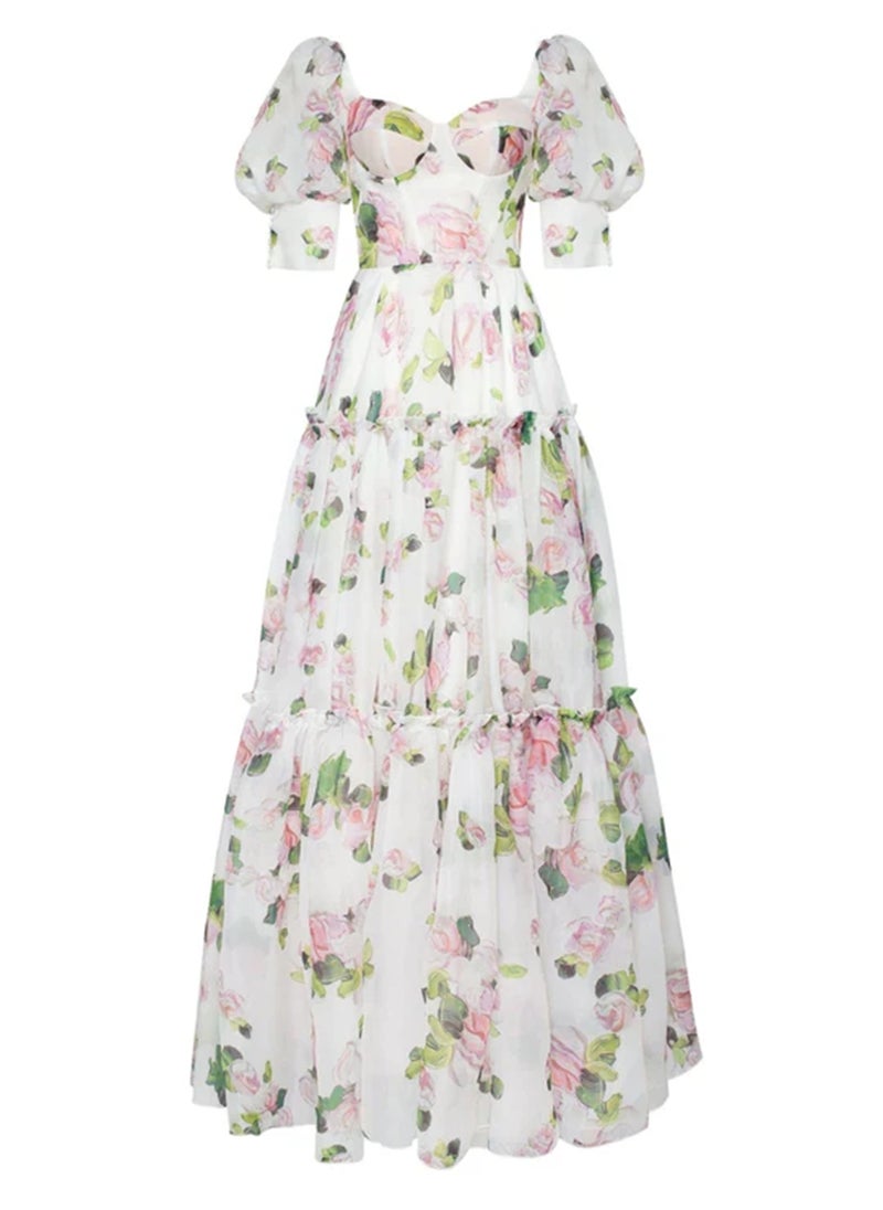 Madam Uniq Elegant Long Organza Evening Dress with Charming Style  - Image 3