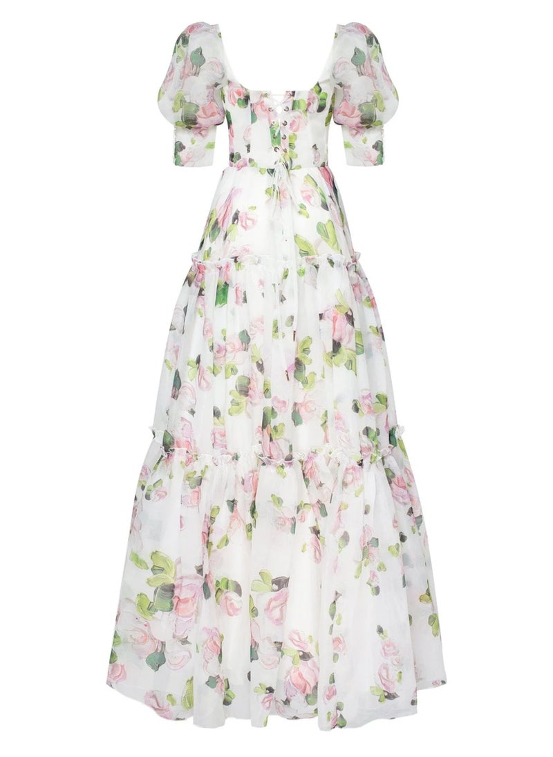 Madam Uniq Elegant Long Organza Evening Dress with Charming Style  - Image 4