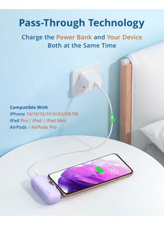 PEGANT 5000mAh Mini Power Bank with 18W PD3.0 Fast Charging, Compact and Portable Charger Small External Powerbank Battery, Compatible with iPhone, iPad, AirPods, MacBook (Purple)  - Image 5