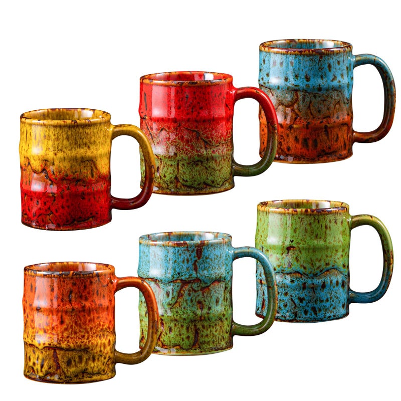 LGQ Handcrafted Ceramic Espresso Cups Set of 6, 5 oz - Kiln Glazed Small Coffee Cups for Espresso, Cortado, Mulled Wine & After-Dinner Drinks, Mini Demitasse Cup - Image 1