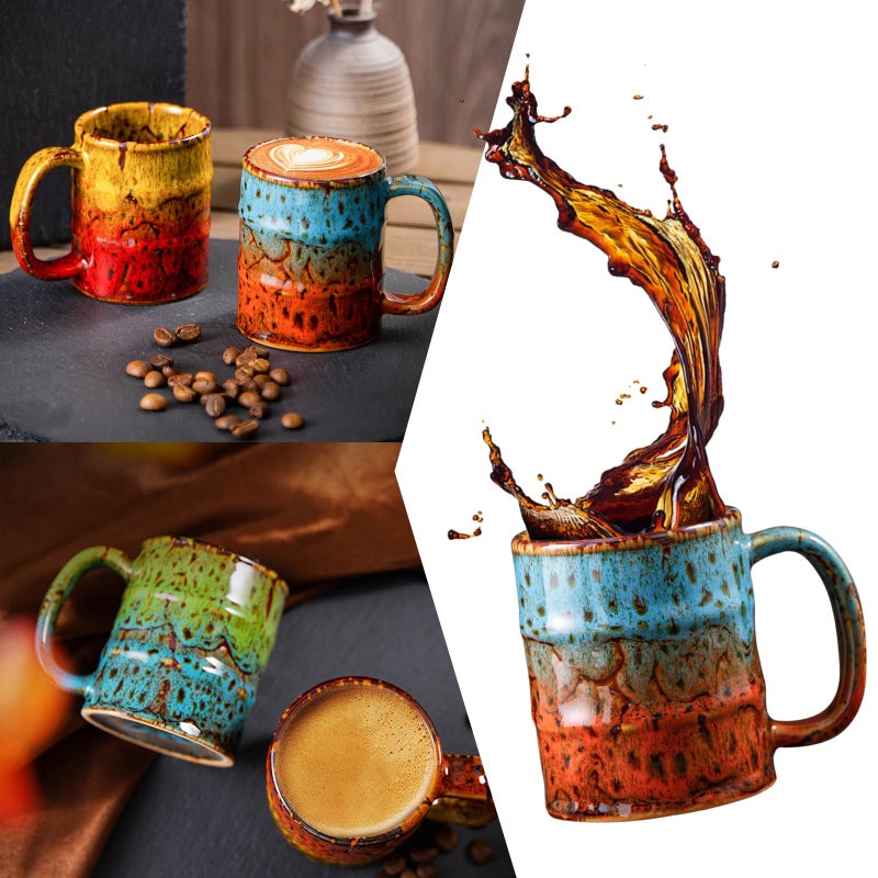 LGQ Handcrafted Ceramic Espresso Cups Set of 6, 5 oz - Kiln Glazed Small Coffee Cups for Espresso, Cortado, Mulled Wine & After-Dinner Drinks, Mini Demitasse Cup - Image 4