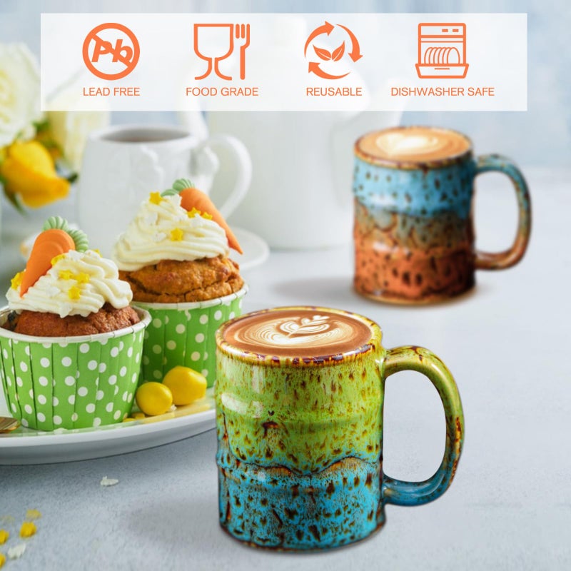 LGQ Handcrafted Ceramic Espresso Cups Set of 6, 5 oz - Kiln Glazed Small Coffee Cups for Espresso, Cortado, Mulled Wine & After-Dinner Drinks, Mini Demitasse Cup - Image 5