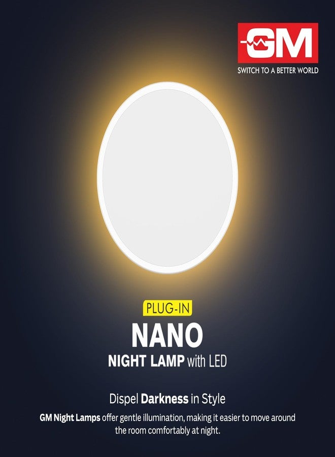 جنرال موتورز مصباح ليلي نانو LED من جي إم 3032، مصباح ليلي يعمل بالكهرباء بقدرة 0.5 واط مع إضاءة محيطة ناعمة لغرفة النوم، غرفة الأطفال، الممر، موفر للطاقة، مصباح LED طويل العمر، تصميم صغير الحجم، أبيض (1) - Image 4