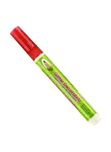 Marvy Uchida Uchida 222-C-G2 Marvy Deco Fabric Fine Point Tip Glitter Marker, Red - Image 1