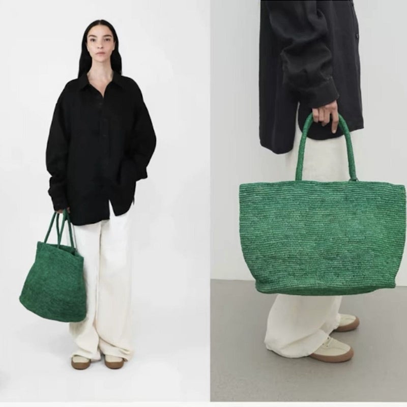 Green Fabric Tote Bag, Lightweight Design for Daily Commute Carry Bag - Image 2