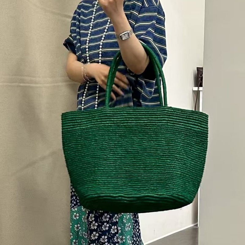 Green Fabric Tote Bag, Lightweight Design for Daily Commute Carry Bag - Image 3