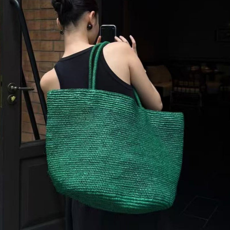Green Fabric Tote Bag, Lightweight Design for Daily Commute Carry Bag - Image 4