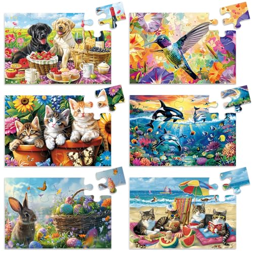 Biarek 6 Pack 16 Piece Dementia Puzzles for Elderly Large Piece Puzzles Alzheimers Dementia Products and Activities for Seniors Puzzles Easy Cognitive Games Gift for Seniors Elderly Adults in Nursing Home - Image 1