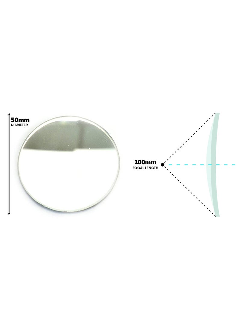 King Mariot - 1pcs Concave Mirror, Spherical | 50mm Diameter and 100mm Focal Length | Clearer Vision and Enhanced Learning | Durable and High-Quality Material | Ideal for Physics and Optics Experiments - Image 1