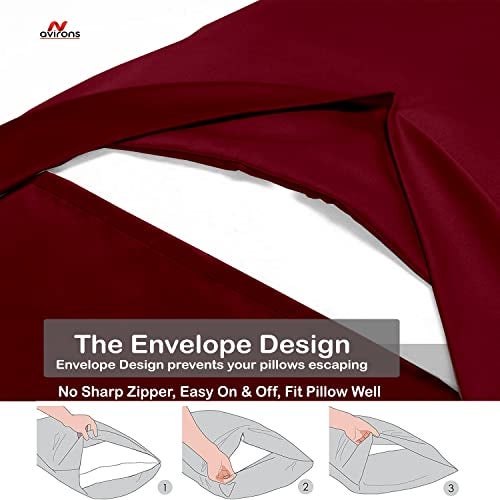 Avirons Mulberry Silk Pillow Cover Pure Silk Pillow Cases Good for Hair and Skin Anti Aging Anti Hair Fall Anti Acne Hypoallergenic | Satin Silk Pillow Cover-Pack of 2 (Size 18 * 28Inch Wine Color) - Image 5