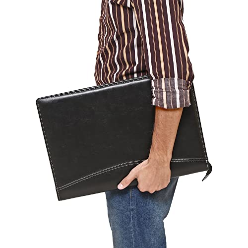 AmazingHind Leatherette Material Professional Pack of 2 File Folders for Certificates, Documents Holder (B4, B4Black_20Leafs) - Image 5
