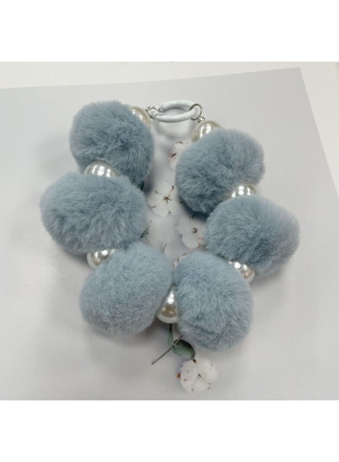 NIBEMINENT Phone Charm/ Chain Strap for Women Girls, Lazy Rabbit Furball Cell Phone Case Lanyard Wrist Strap