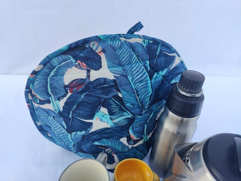 Malan Bai Mandala Tea Cozy Cover Hand Block Winter Tea Cozy Cotton Tea Kettle Warmer Pot Cover Hot Coffee Cover Handamde Kitchen Décor Brand: Malan Bai (Pattern 34) - Image 1