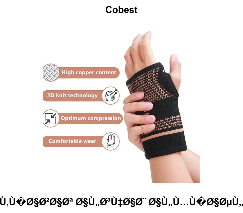 SOLARAE Arthritis Compression Gloves, Wrist Brace for Carpal Tunnel with Thumb Loop, Breathable Wrist Support Brace Fingerless Glove, Sport Hand Wrist Brace Arthritis Pain Relief for Women Men- (L) 1 Pair - Image 3