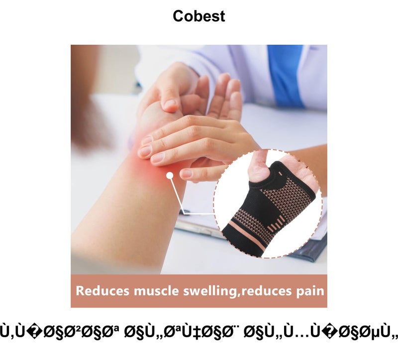 SOLARAE Arthritis Compression Gloves, Wrist Brace for Carpal Tunnel with Thumb Loop, Breathable Wrist Support Brace Fingerless Glove, Sport Hand Wrist Brace Arthritis Pain Relief for Women Men- (L) 1 Pair - Image 5