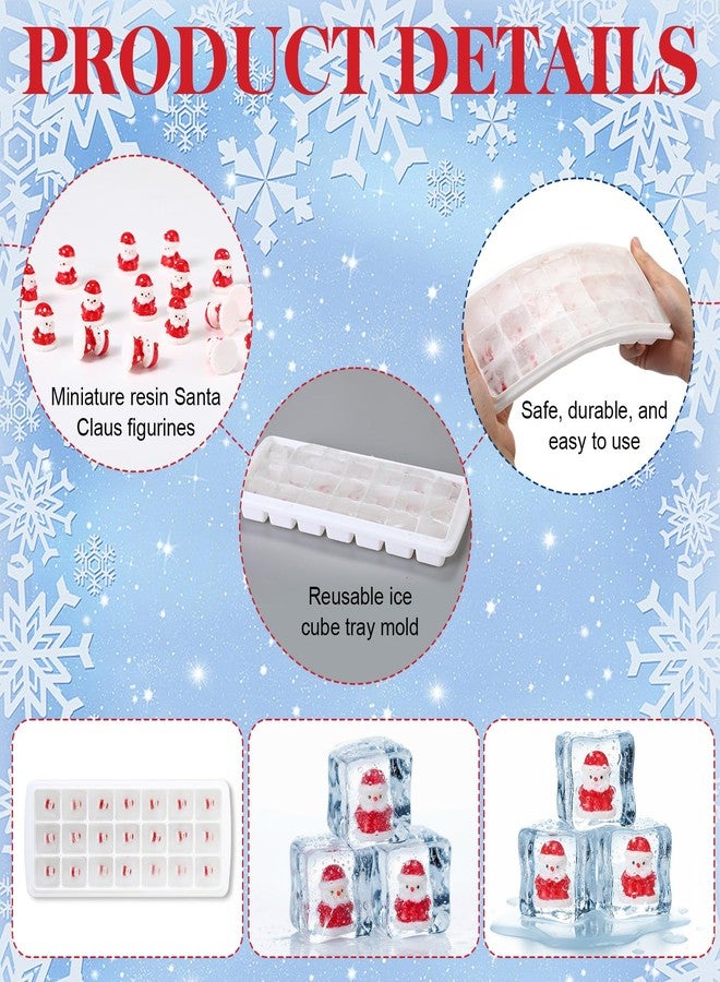 FoldTier Funny Christmas Party Game with 42 Resin Santa Figures, 2 Ice Cube Trays and Santa's Free Sign Instruction Rescue Santa White Elephant Exchange Gifts for Adult Holiday Family Feud - Image 3