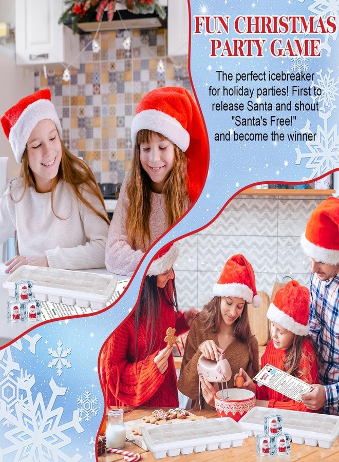 FoldTier Funny Christmas Party Game with 42 Resin Santa Figures, 2 Ice Cube Trays and Santa's Free Sign Instruction Rescue Santa White Elephant Exchange Gifts for Adult Holiday Family Feud - Image 5