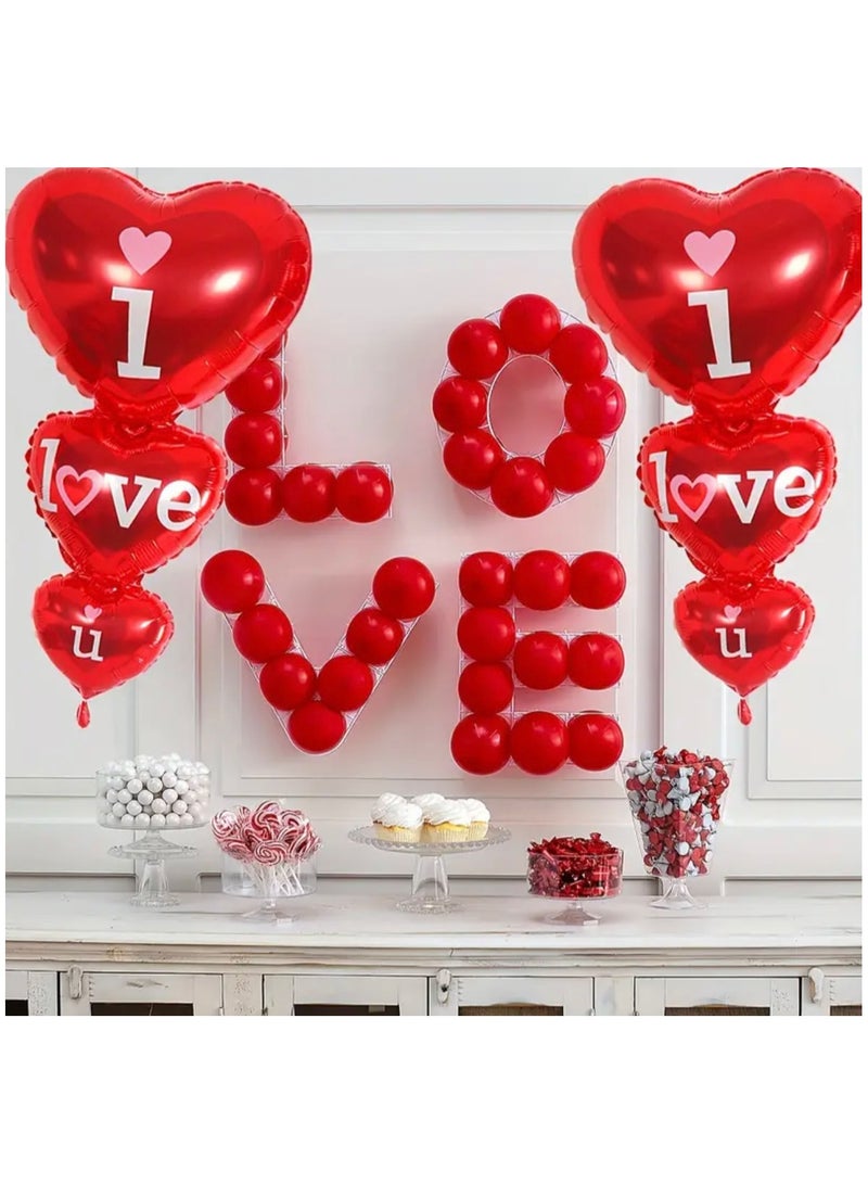 جست كواليتي قطعة واحدة من بالونات الحب الرومانسية لعيد الحب - بالونات من فيلم الألومنيوم على شكل قلب مع خيط أحمر - مثالية لعروض الزفاف وديكورات الحفلات - Image 4