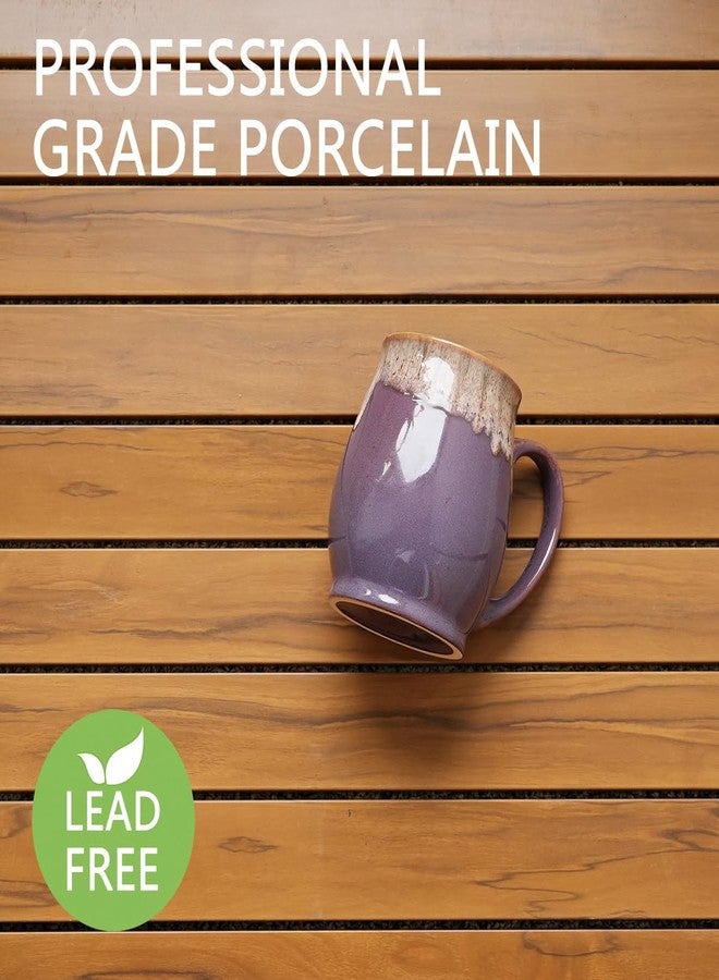 Bosmarlin Extra Large Ceramic Coffee Mug, 24 Oz, Dishwasher and Microwave Safe, Big Oversized Tea Cup, Reactive Glaze (Deep Purple) - Image 3