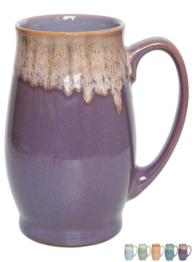 Bosmarlin Extra Large Ceramic Coffee Mug, 24 Oz, Dishwasher and Microwave Safe, Big Oversized Tea Cup, Reactive Glaze (Deep Purple) - Image 1
