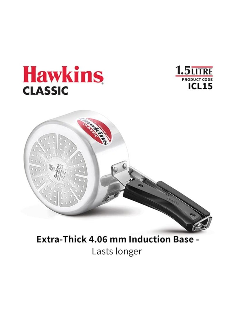 Hawkins Hawkins 1.5 Litre Classic Pressure Cooker, Induction Inner Lid Baby Cooker, Pan Cooker, Best Cooker, Silver (ICL15)  - Image 2