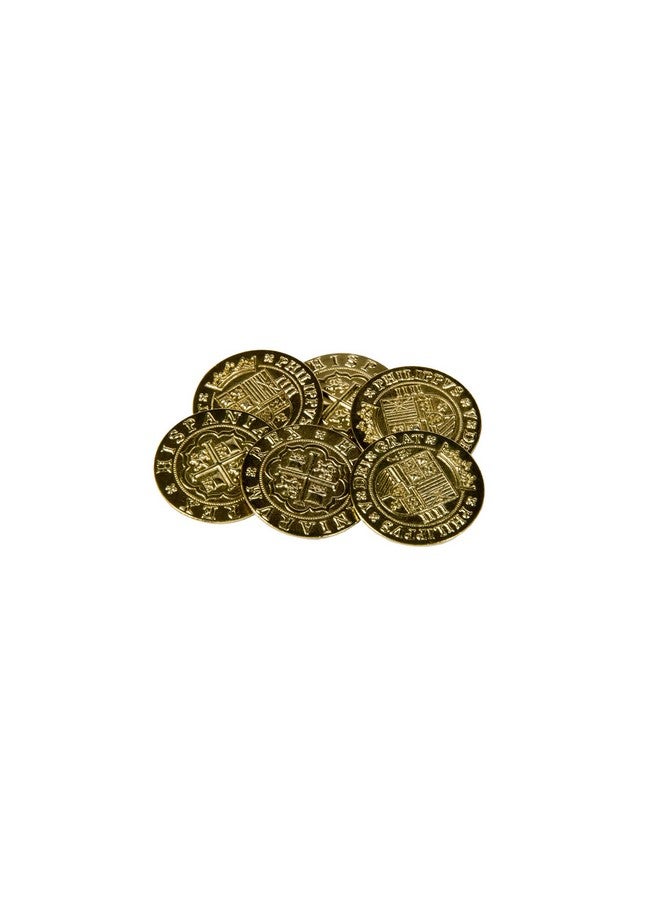 The Broken Token Prop Coins - 35mm Gold Pieces of Eight Themed Gaming Replica Coins Pack of 6, Historical Prop and Novelty Coins - Image 1