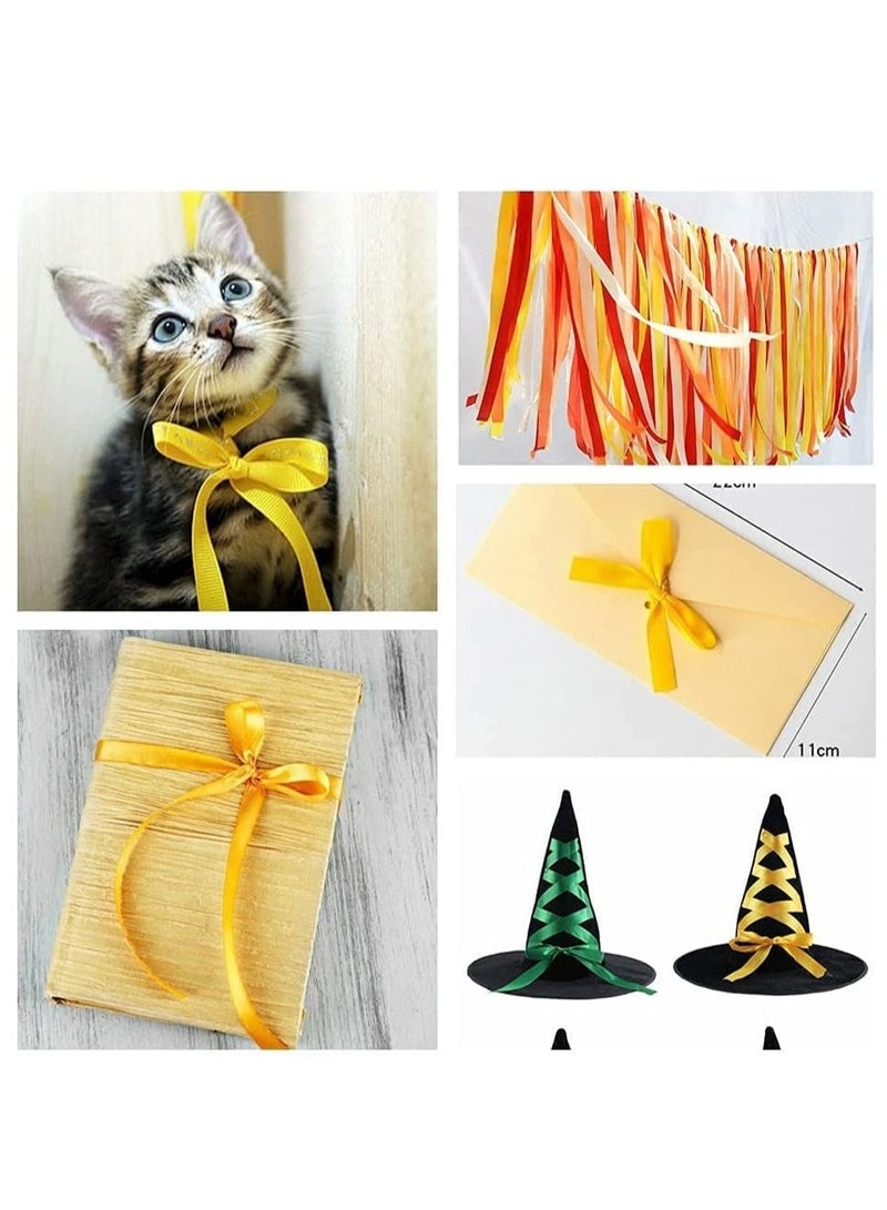 MARKQ Golden Yellow Satin Ribbon, 38mm x 25yd Fabric Polyester Ribbon for Gift Wrapping, Party Favors, Wedding Decorations, Bow Making, Bouquets, Sewing Projects & Craft Supplies - Image 3