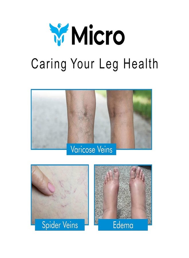 مايكرو جوارب ضغط طبية من MICRO MEDITEX (أسفل الركبة) | جوارب لتحسين الدورة الدموية، الدوالي، تورم وآلام الساقين، تسكين الألم، الوذمة، التهاب الساقين، يمكن استخدامها من قبل الرجال والنساء (مقاس XXL) - Image 5