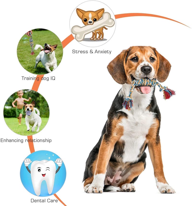 Agirav Tail Dog Toys + Dog Chew Toys + Puppy Teething Toys + Rope Dog Toy + Dog Toys for Small to Medium Dog Toys + Dog Toy Pack + Tug Toy + Dog Toy Set + Washable Cotton Rope for Dogs(Pack of 7) - Image 3
