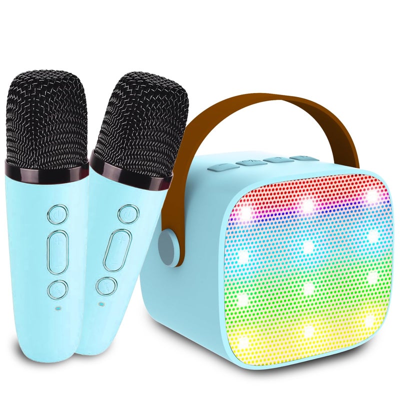 Darkant Kids Karaoke Machine Portable Bluetooth Speaker with 2 Wireless Mics Microphone Speaker Set with LED Lights for Home Party Birthday Gifts for Girls Boys Kids - Image 2