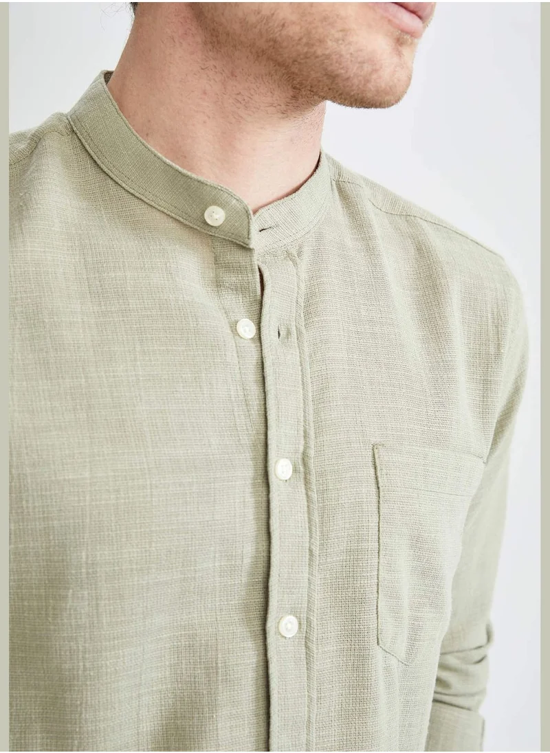 ديفاكتو Judge Collar Long Sleeve Shirt