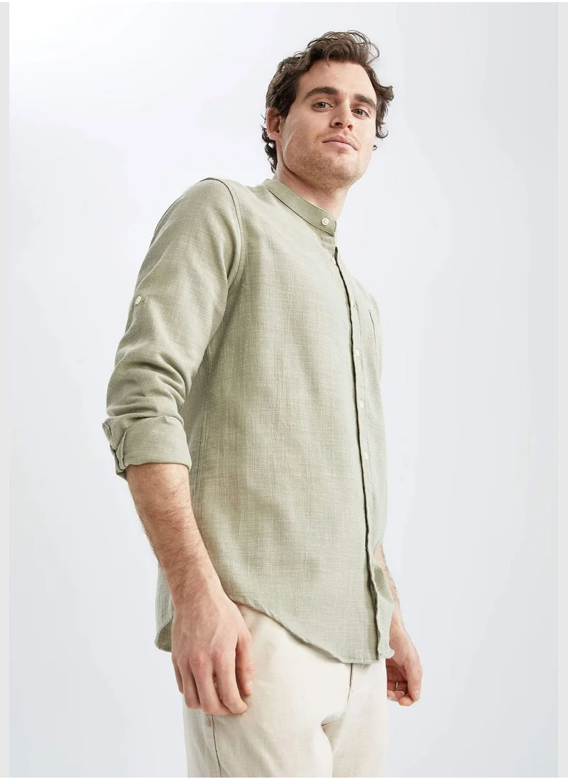 ديفاكتو Judge Collar Long Sleeve Shirt