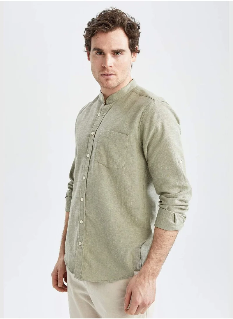 ديفاكتو Judge Collar Long Sleeve Shirt