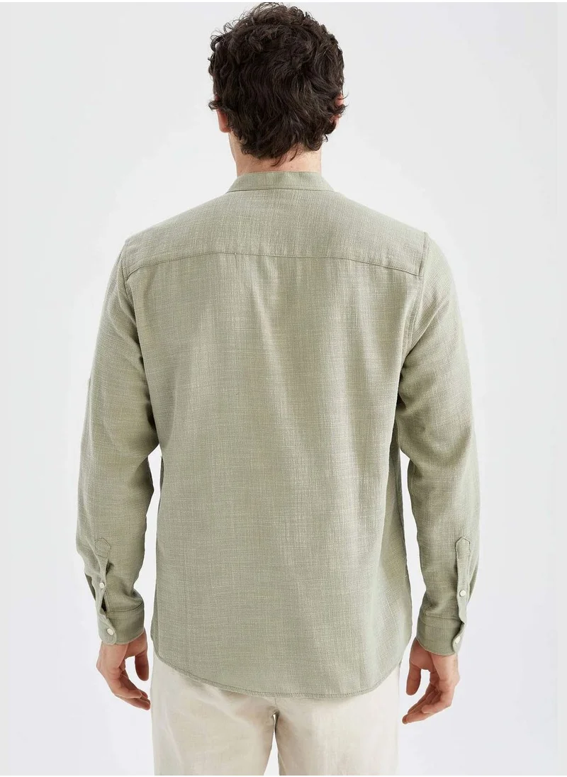 ديفاكتو Judge Collar Long Sleeve Shirt
