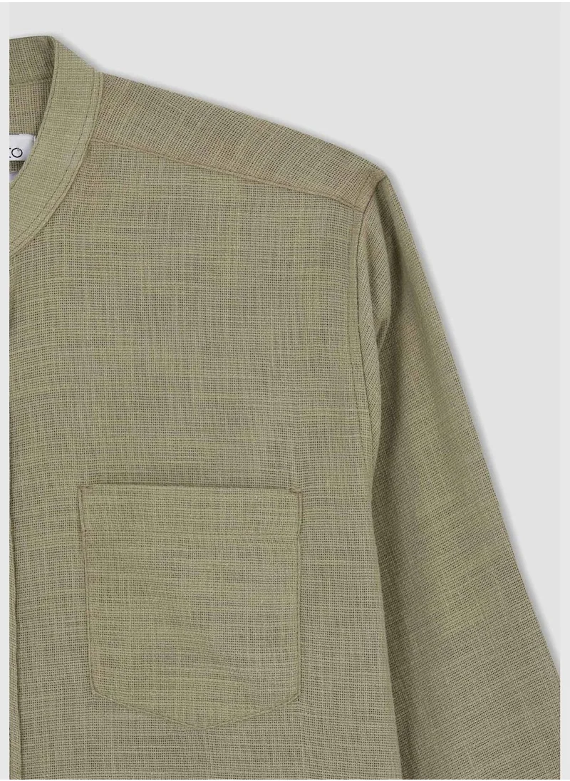 ديفاكتو Judge Collar Long Sleeve Shirt