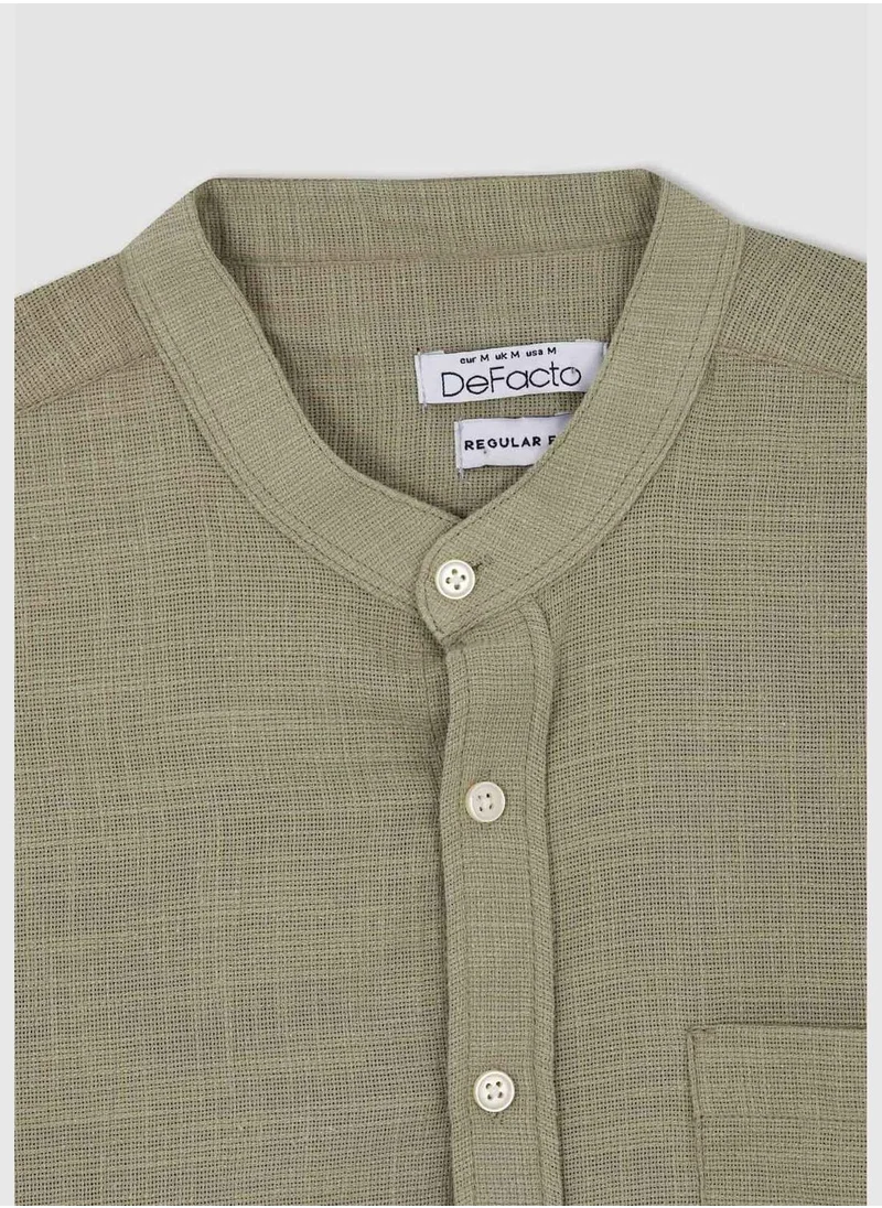 ديفاكتو Judge Collar Long Sleeve Shirt