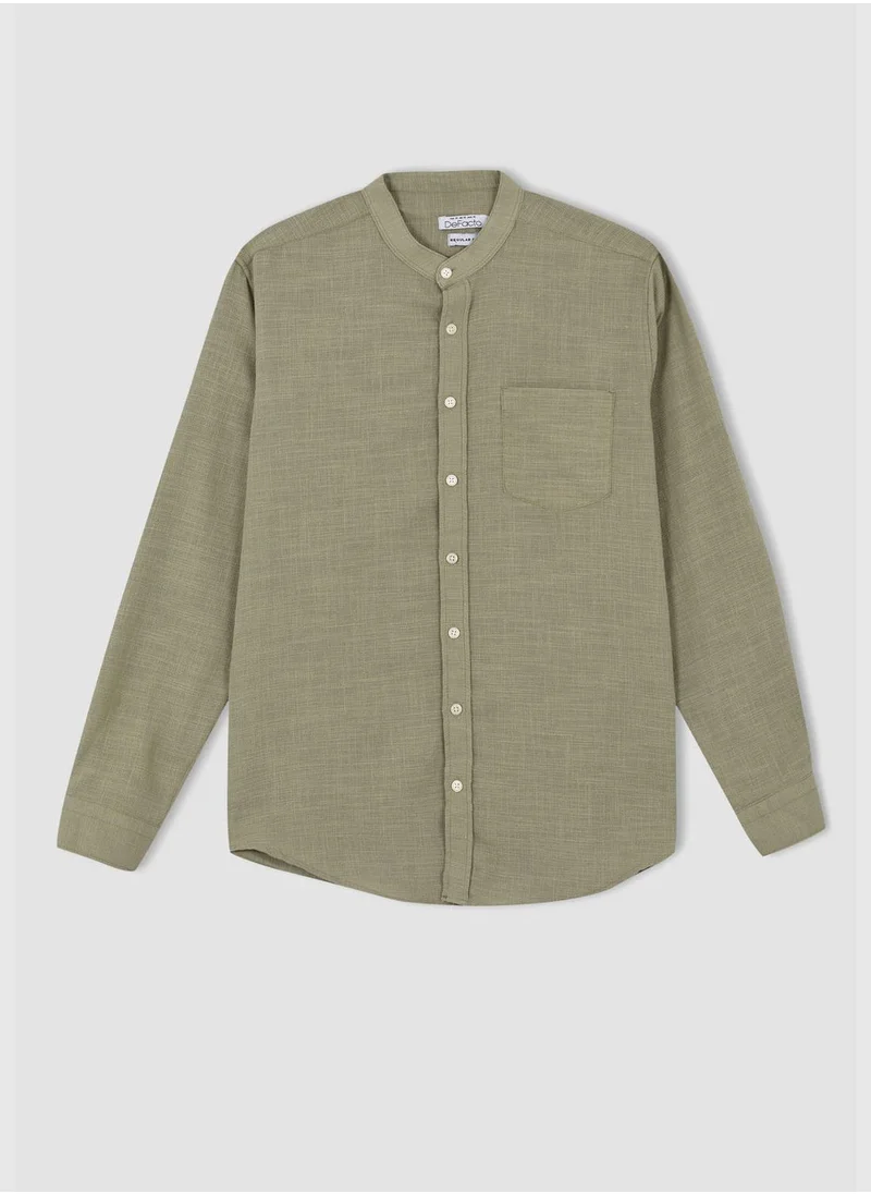 ديفاكتو Judge Collar Long Sleeve Shirt