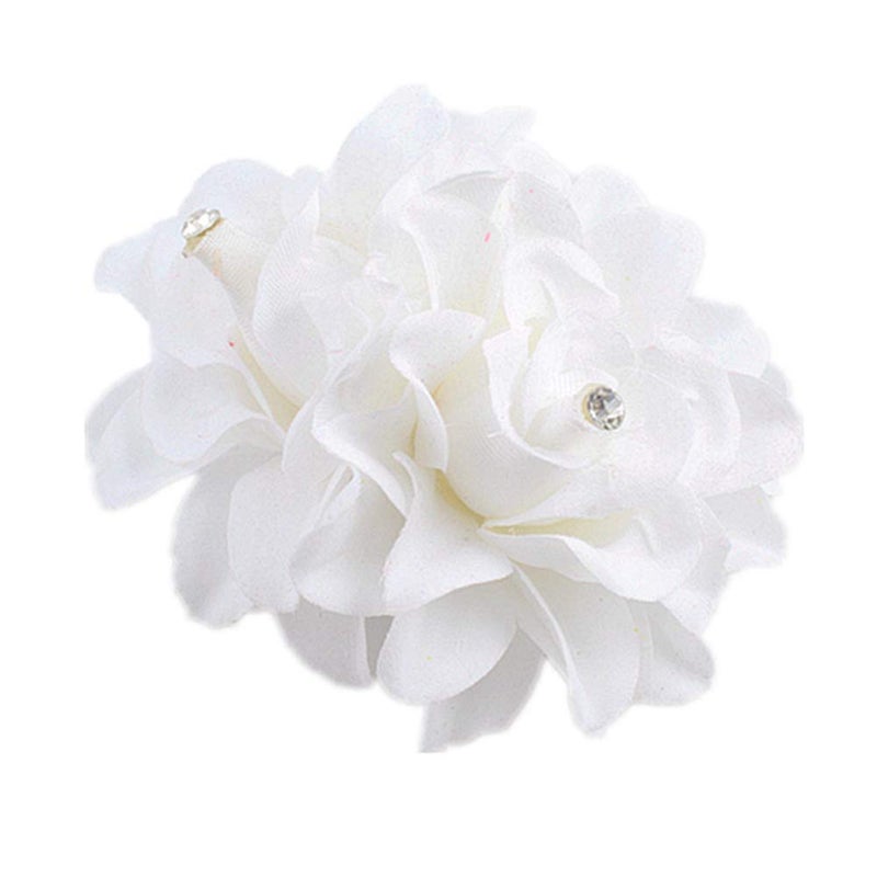 AKOAK Hair Clip New Beauty Womens Bridal Wedding Rhinestone Orchid Hair Clip Barrette Women Accessories 1Pcs White