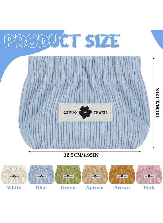 Zuimei 6PCS Corduroy Storage Bag, Elastic Hair Tie Organizer, Portable Corduroy Lipstick Bag Travel Corduroy Elastic Storage Cosmetic Bag Handbag Small Pouch Purse Case for Cosmetics, Crafts, Multicolor, - Image 2