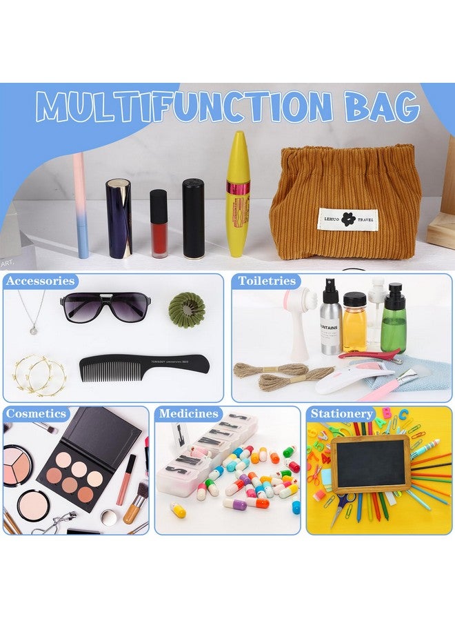 Zuimei 6PCS Corduroy Storage Bag, Elastic Hair Tie Organizer, Portable Corduroy Lipstick Bag Travel Corduroy Elastic Storage Cosmetic Bag Handbag Small Pouch Purse Case for Cosmetics, Crafts, Multicolor, - Image 4