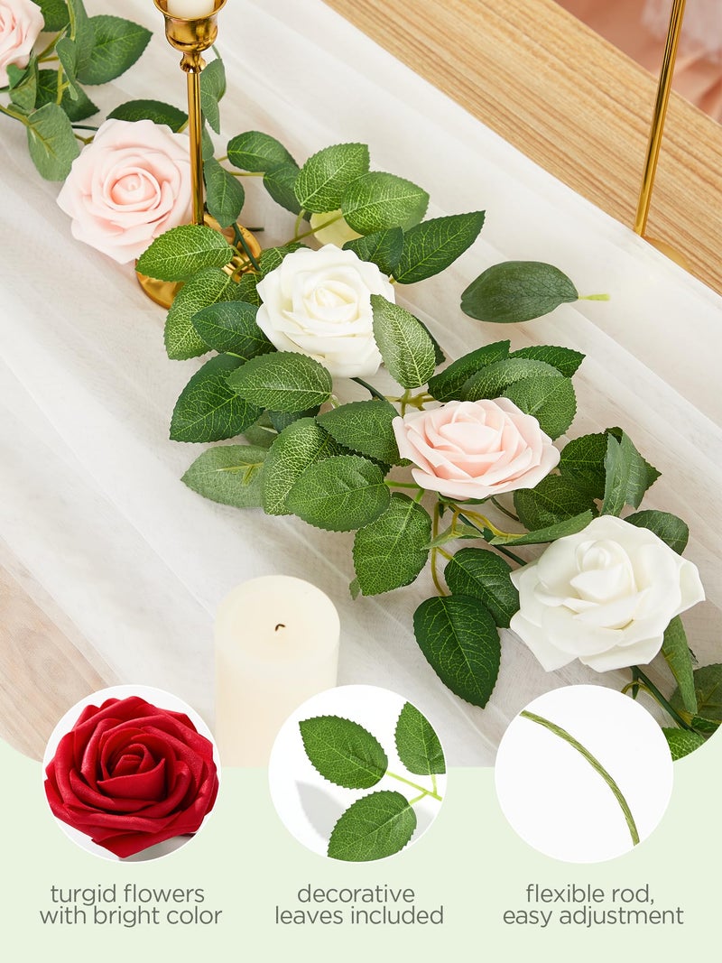 InnoGear Artificial Flowers, 50 Pcs Ivory White Foam Fake Roses Bulk with Stems for Decoration DIY Wedding Bouquets Centerpieces Bridal Shower Party Christmas Tree - Image 2