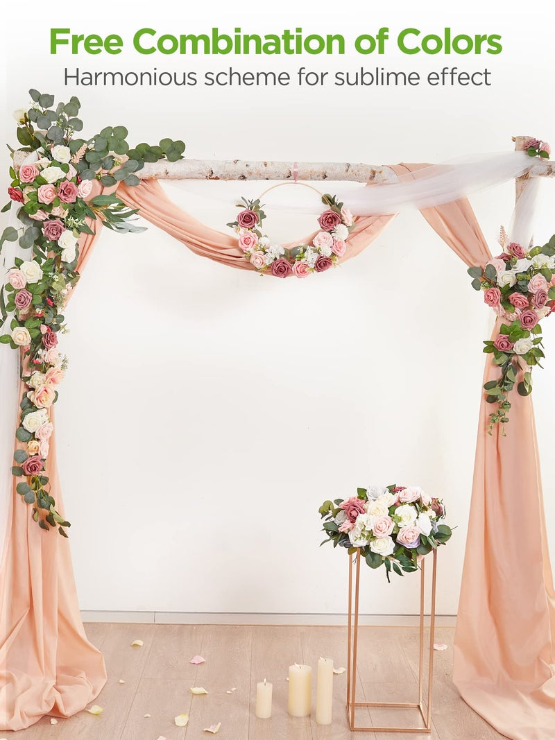 InnoGear Artificial Flowers, 50 Pcs Ivory White Foam Fake Roses Bulk with Stems for Decoration DIY Wedding Bouquets Centerpieces Bridal Shower Party Christmas Tree - Image 4
