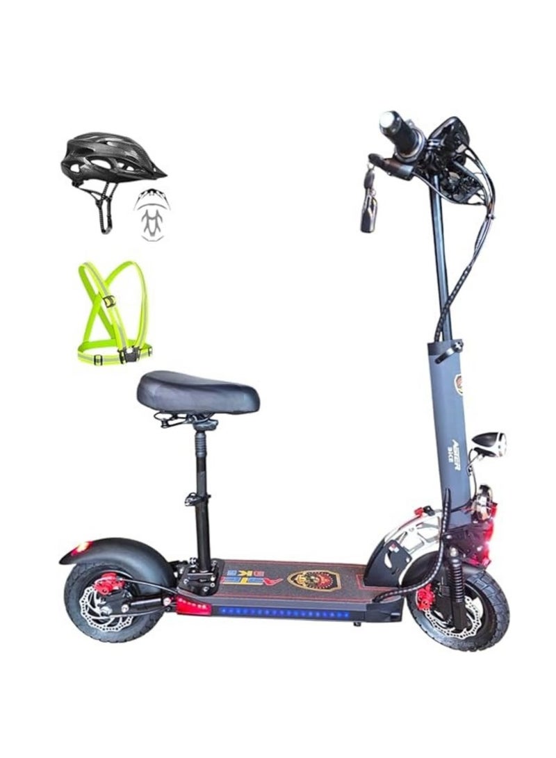 استير سكوتر كهربائي أستر E10، محرك 2024-2000 واط، بطارية 48 فولت 13 أمبير/ساعة | شاشة رقمية | تصميم قابل للطي بالكامل | مكبر صوت بلوتوث ومقعد قابل للإزالة | قابل للتعديل وسهل الطي | ألوان متعددة - Image 1